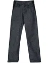 Mugler Lace-up Straight Leg Jeans In Blue