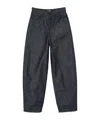 Mugler Lace-up Wide Leg Jeans In Black