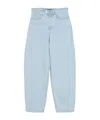 Mugler Lace-up Wide Leg Jeans In Blue