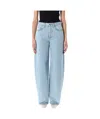Mugler Lace-up Wide Leg Jeans In Blue