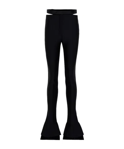 Mugler Lace-up Trouser Pants In Black