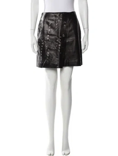 Pre-owned Mugler Lambskin Mini Skirt In Black