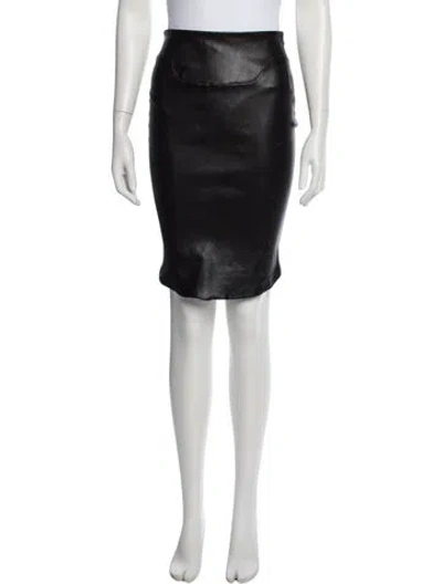 Pre-owned Mugler Lambskin Mini Skirt In Black
