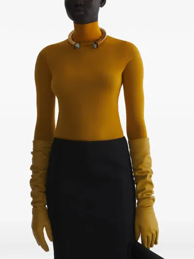Mugler Orange Long Sleeve Top