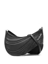 Mugler Spiral Curve Curved Leather Shoulder Bag In Black