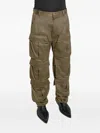 Mugler Layered-pockets Trousers In Green