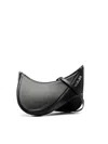 Mugler Curved Shape Adjustable Strap Shoulder Bag In Black