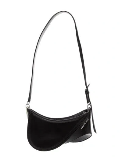 Pre-owned Mugler Leather Curve 01 Medium In Black