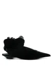 Mugler Leather Knot Mules In Black