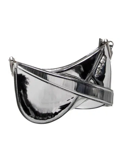 Pre-owned Mugler Leather Shoulder Bag In Silver