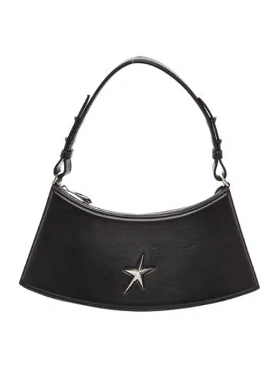Pre-owned Mugler Leather Shoulder Bag W/ Tags In Black