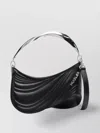 Mugler Leather Spiral Curve Shoulder Bag In Black