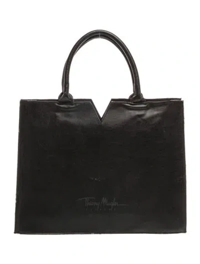 Pre-owned Mugler Leather Tote In Black