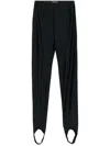 Mugler Black Corseted Leggings In Black