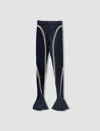 Mugler Leggings With Transparent Panels In Black Nude