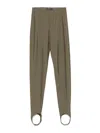 Mugler Corset Leggings Woman Khaki In Green