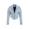 MUGLER MUGLER LIGHT BLUE COTTON JACKET