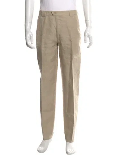 Pre-owned Mugler Linen Pants In Neutral