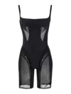 Mugler Panelled-design Playsuit In Black