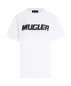 Mugler Rubberised-logo Cotton T-shirt In White
