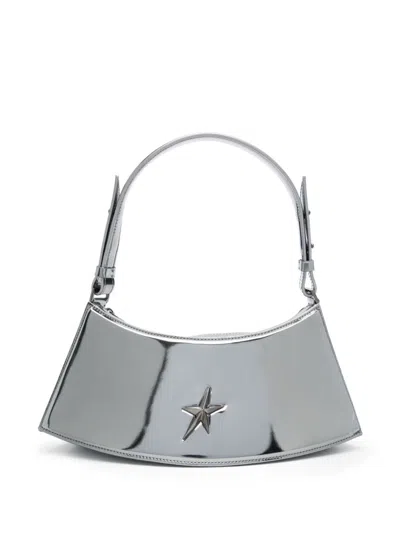 Mugler Logo-appliqué Shoulder Bag In Blue