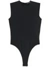 Mugler Logo-embossed Sleeveless Bodysuit In Black