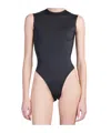 Mugler Logo-embossed Sleeveless Bodysuit In Nude