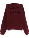 Mugler Logo Hoodie In Red