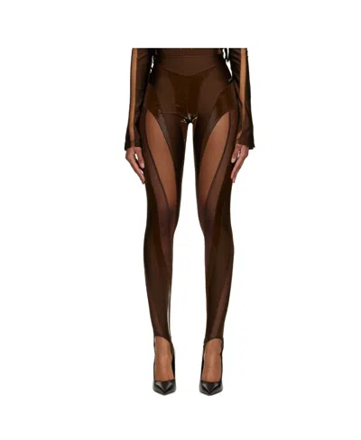 Mugler Logo Jumpsuit In Brown