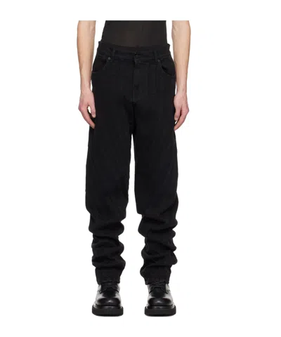 Mugler Logo-patch Denim Jeans In Black