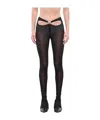 Mugler Logo-plaque Cut-out Leggings In Black