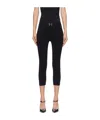 Mugler Logo Plaque Knee-length Trousers In Black