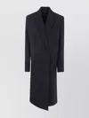 Mugler Long Length Single-breasted Coat In Blue
