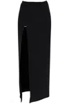 Mugler Long Skirt With Piercing Detail In Black