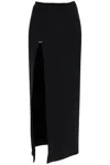Mugler Heavy Fluid Midi Skirt In Black