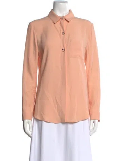 Pre-owned Mugler Long Sleeve Button-up Top In Pink