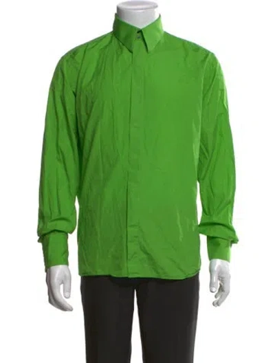 Pre-owned Mugler Long Sleeve Dress Shirt In Green