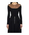 Mugler Long Sleeve Jumpsuit In Black
