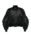 Mugler Women Satin Bomber Jacket In Black