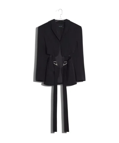 Mugler Long-sleeved Casual Jacket In Black