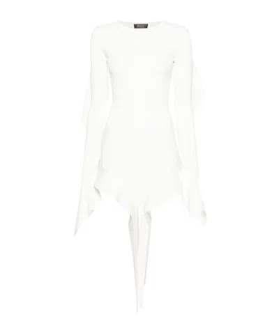Mugler Draped-detail Dress In White
