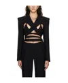 Mugler Long Sleeved Lapel Suit Jacket In Black