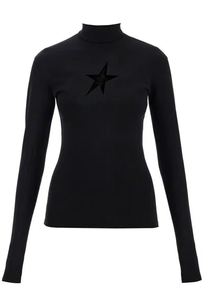 Mugler Long-sleeved Star Top For In Black