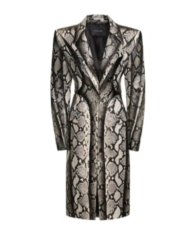 Mugler Long-sleeved Windbreaker In Black