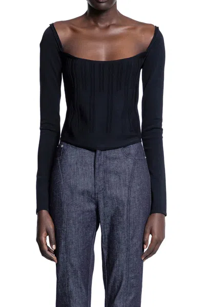 Mugler Long Sleeves In Black