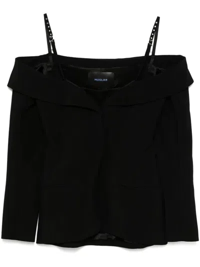 Mugler Long Sleeves Top In Black