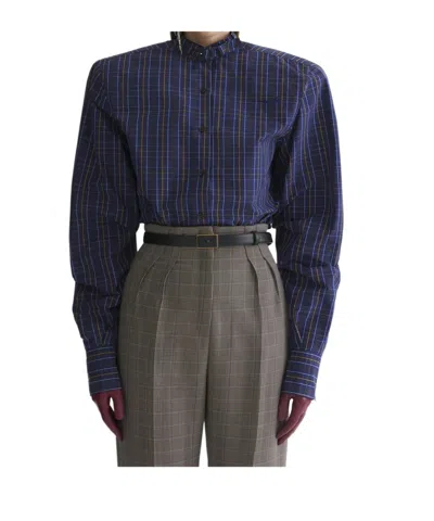 Mugler Long-sleeved Shirt In Blue