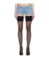 Mugler Low-rise Denim Mini Shorts In Brown