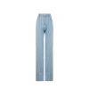 Mugler Seam-embellished Straight-leg High-rise Stretch-denim Jeans In Blue