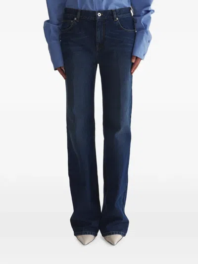 Mugler Low Waist Masculine Denim Pants In Blue